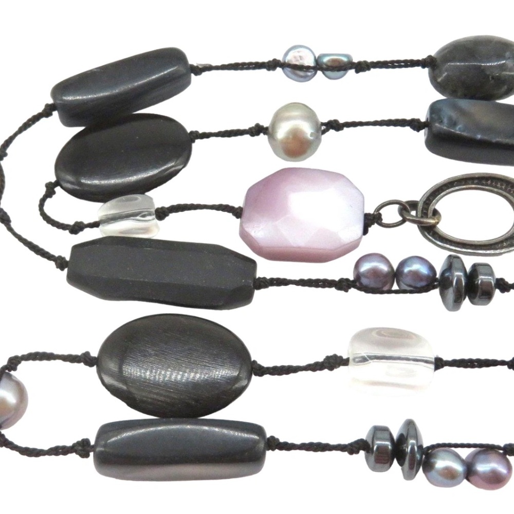 Silpada Vintage Sterling Silver Downtown
Pearl Hematite Chalcedony Necklace - Picture 4 of 7
